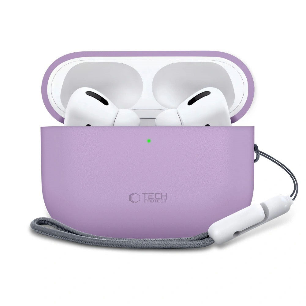 Apple AirPods Pro (3. Gen) Tech-Protect Silikone Cover m. Rem - Lilla