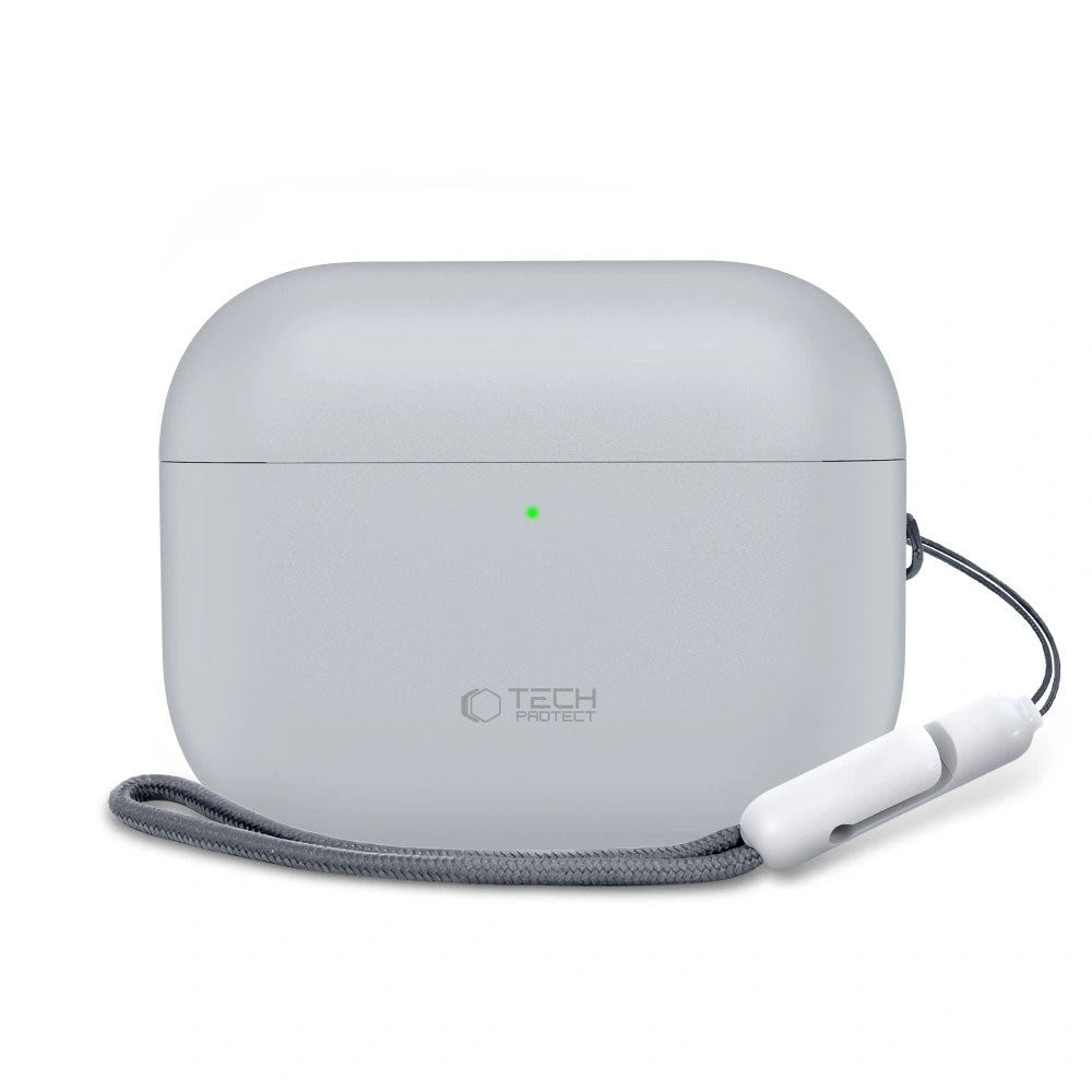 Apple AirPods Pro (3. Gen) Tech-Protect Silikone Cover m. Rem - Grå