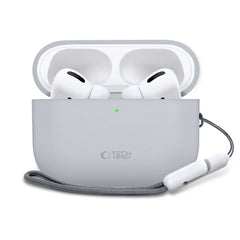 Apple AirPods Pro (3. Gen) Tech-Protect Silikone Cover m. Rem - Grå