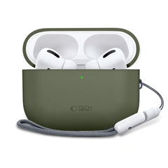 Apple AirPods Pro (3. Gen) Tech-Protect Silikone Cover m. Rem - Olivengrøn