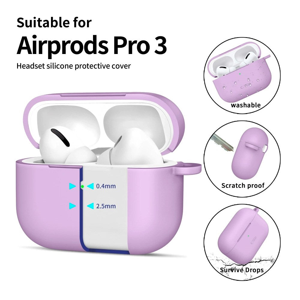Apple AirPods Pro (3. gen.) Tech-Protect Silicone Hook Cover - Lilla