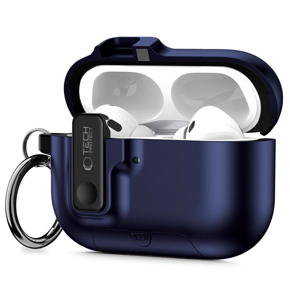 Apple AirPods Pro (3. gen.) Tech-Protect Slim Hook Cover - Mørkeblå