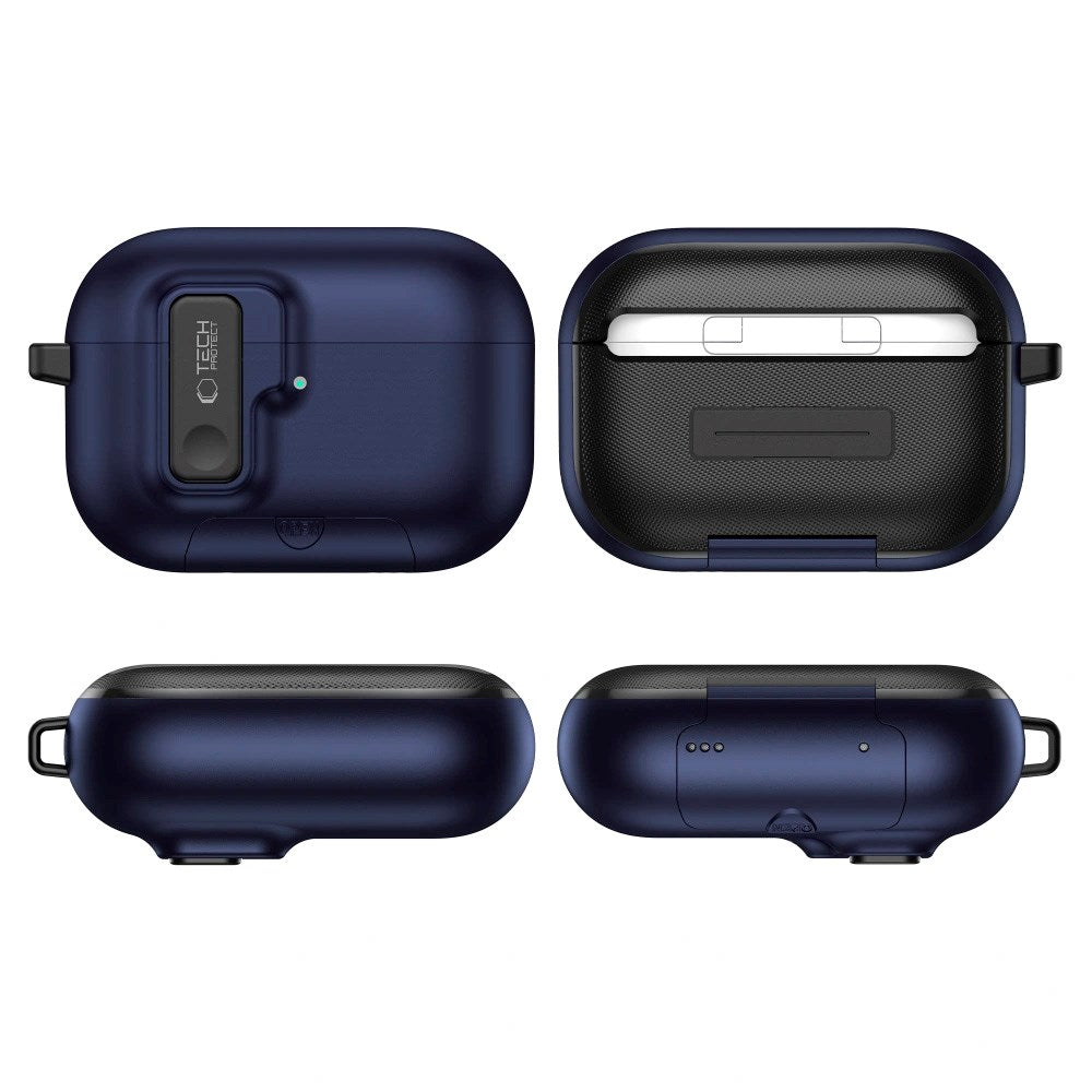 Apple AirPods Pro (3. gen.) Tech-Protect Slim Hook Cover - Mørkeblå