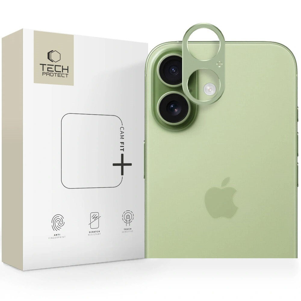 iPhone 17 Tech-Protect CamAlloy Fit+ Kameralinsebeskyttelsescover - Grøn