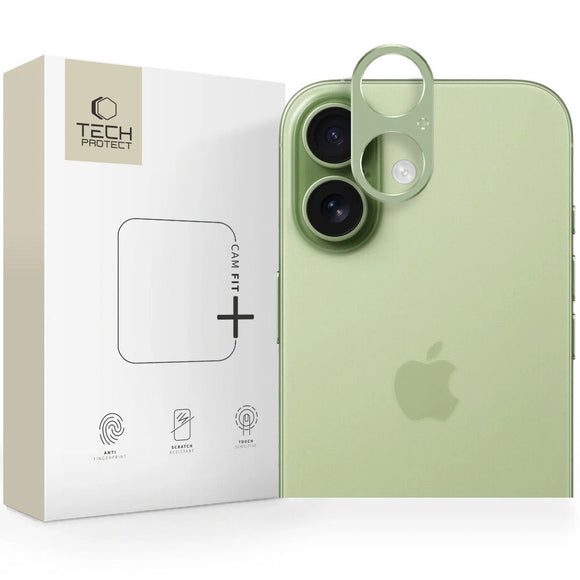 iPhone 17 Tech-Protect CamAlloy Fit+ Kameralinsebeskyttelsescover - Grøn