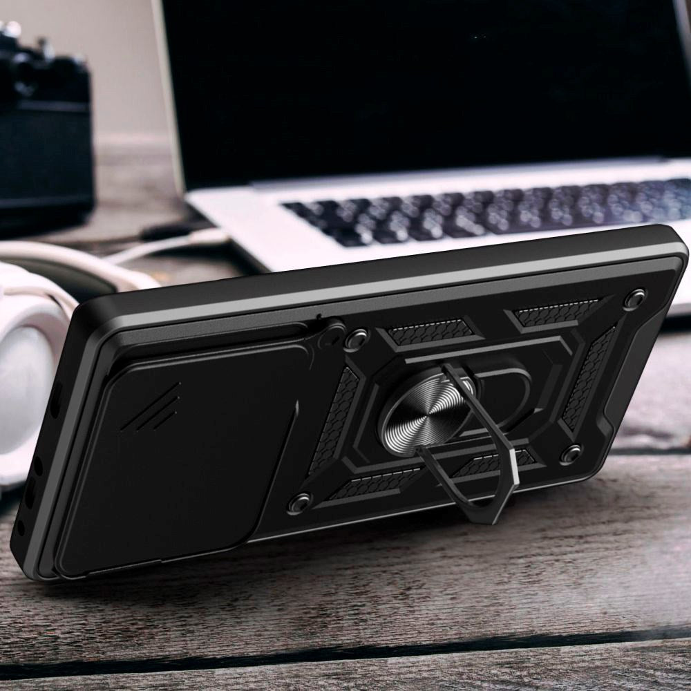 Xiaomi 15T Pro Tech-Protect Camshield m. Magnetisk Fingerring & Ståfunktion - Sort
