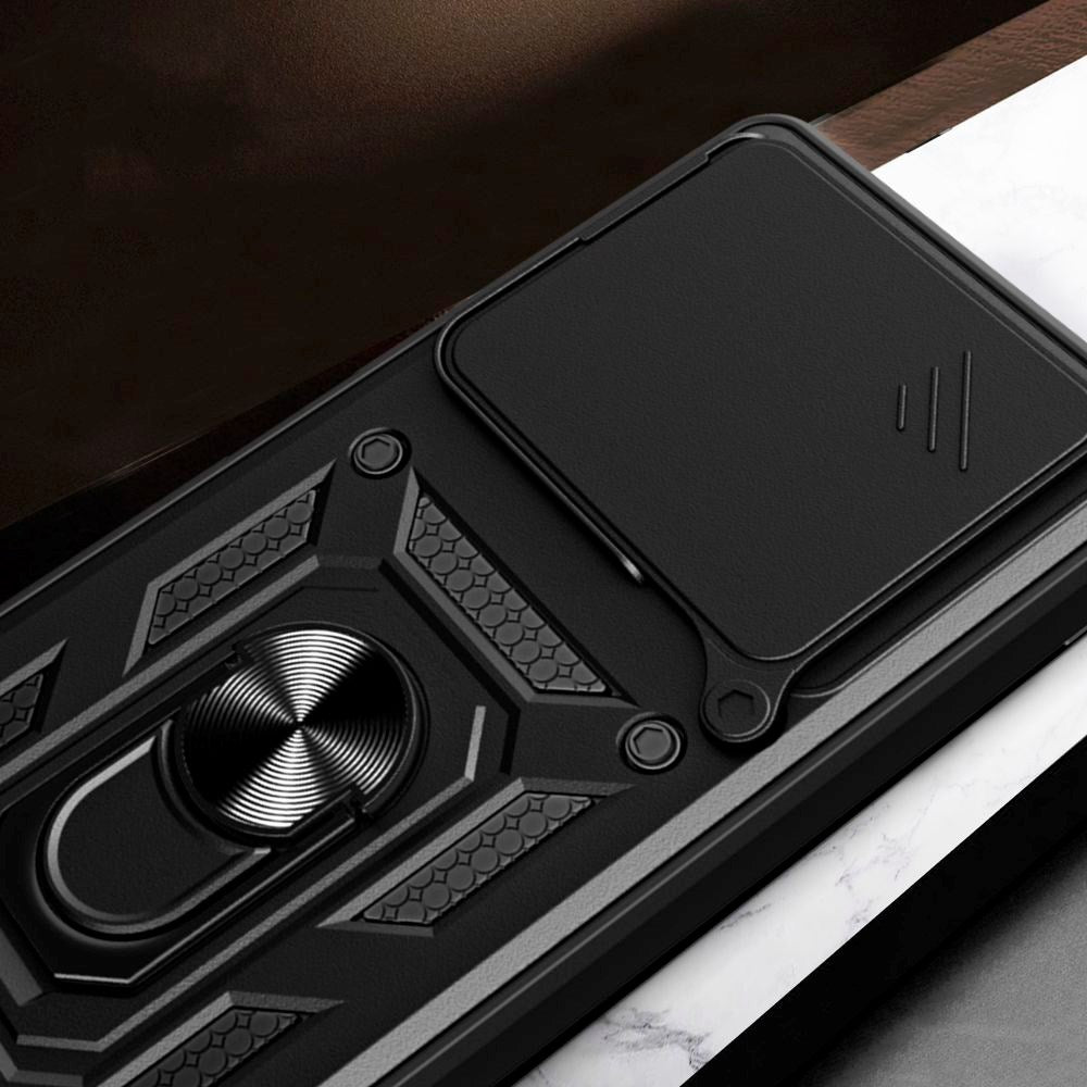Xiaomi 15T Pro Tech-Protect Camshield m. Magnetisk Fingerring & Ståfunktion - Sort