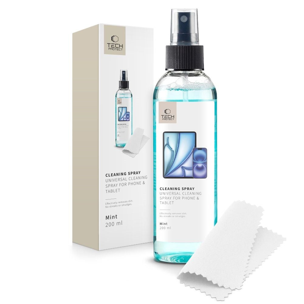 Tech-Protect Rengøringssæt m. Rengøringsspray & Klud - Mint
