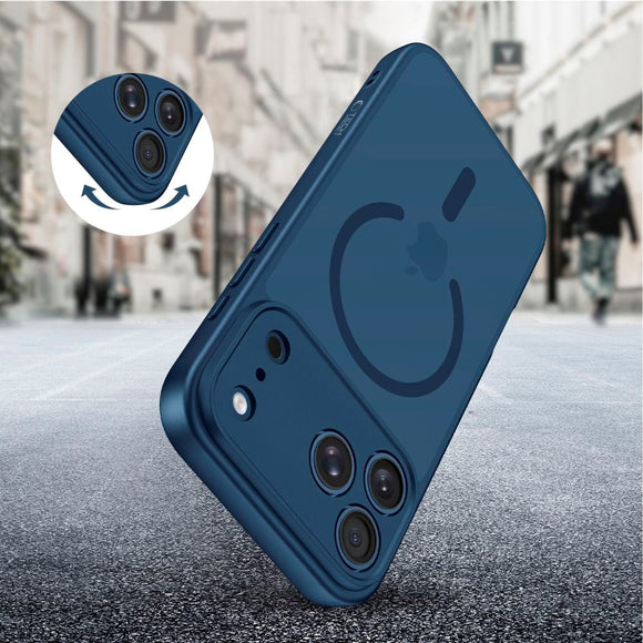 iPhone 17 Pro Tech-Protect BasicMag Hybrid Cover - MagSafe Kompatibel - Mat Blå