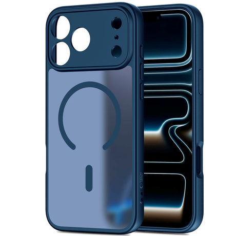 iPhone 17 Pro Max Tech-Protect BasicMag Hybrid Cover - MagSafe Kompatibel - Mat Blå