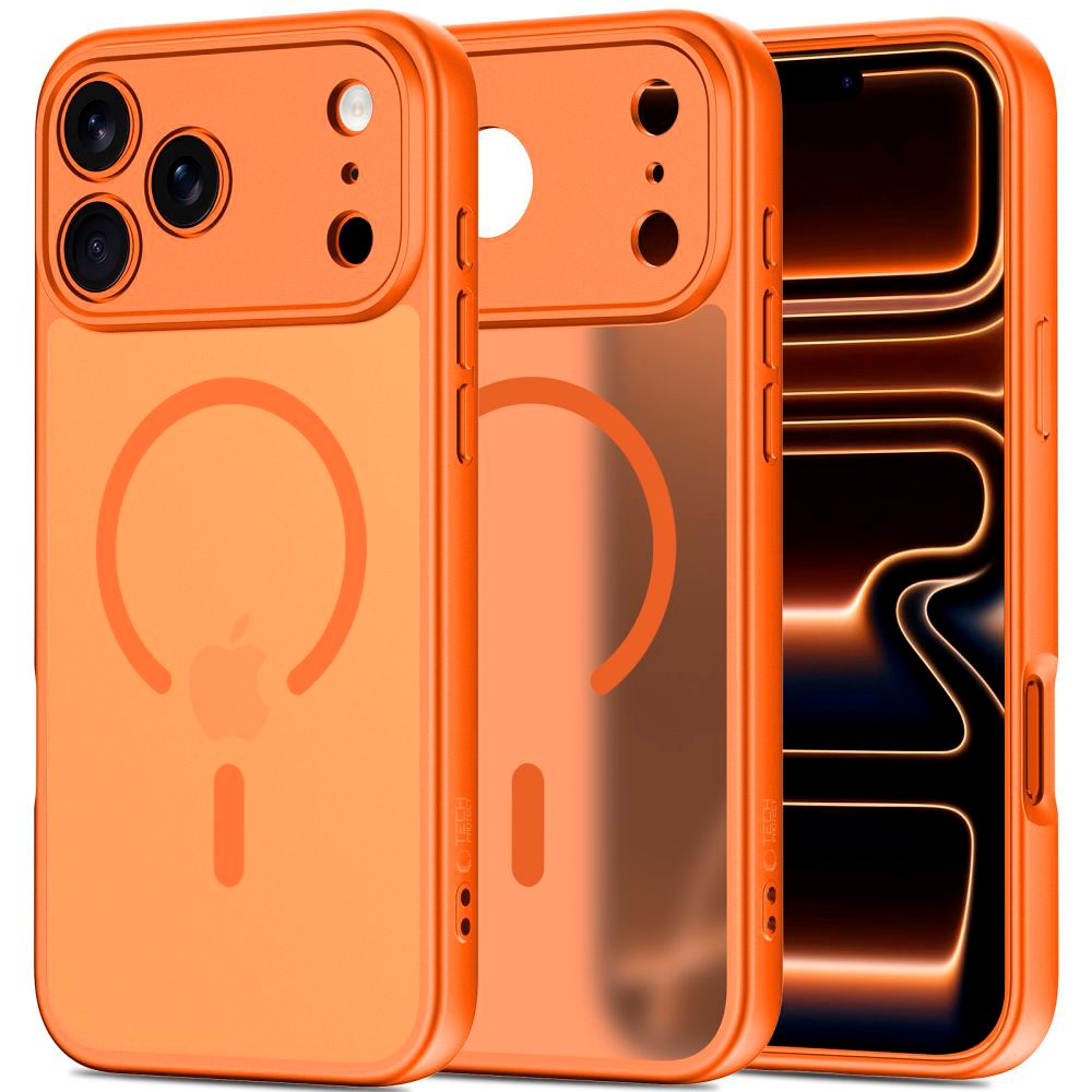 iPhone 17 Pro Max Tech-Protect BasicMag Hybrid Cover - MagSafe Kompatibel - Mat Orange