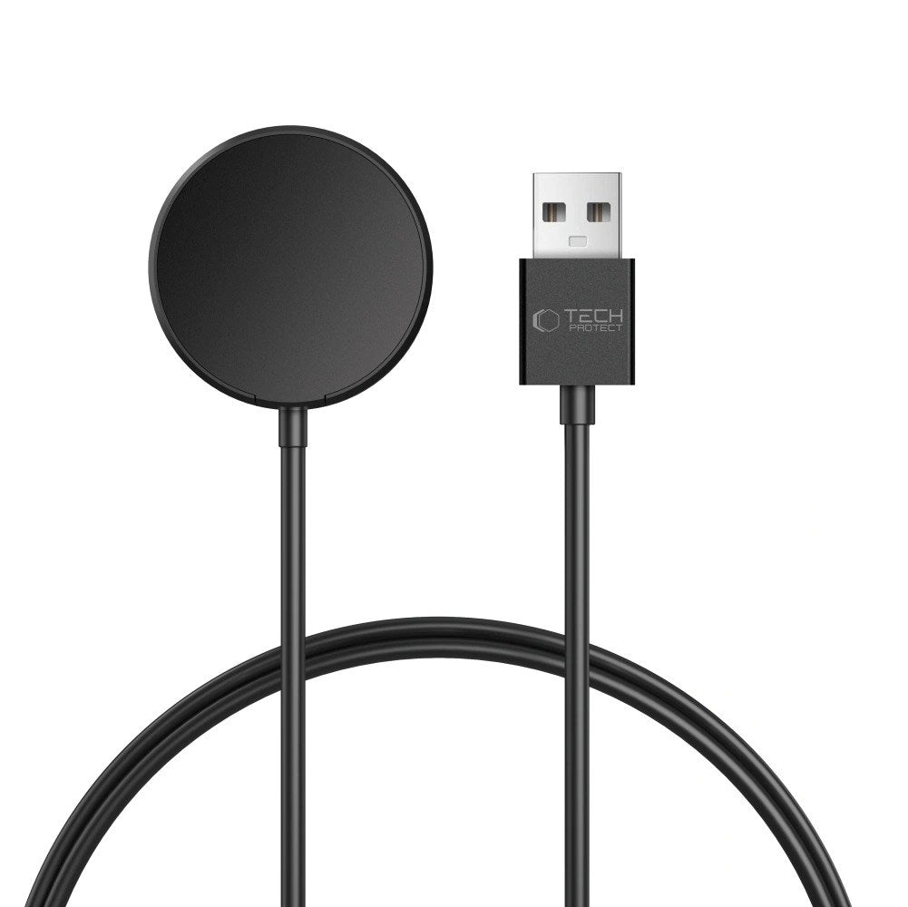 Tech-Protect MC03 Samsung Galaxy Watch Oplader m. USB-A / 2.5W / 1m - Sort