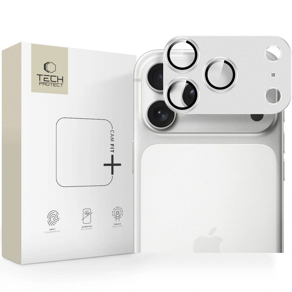 iPhone 17 Pro Tech-Protect Cam Fit+ Kameralinsebeskyttelsesglas - Sølv
