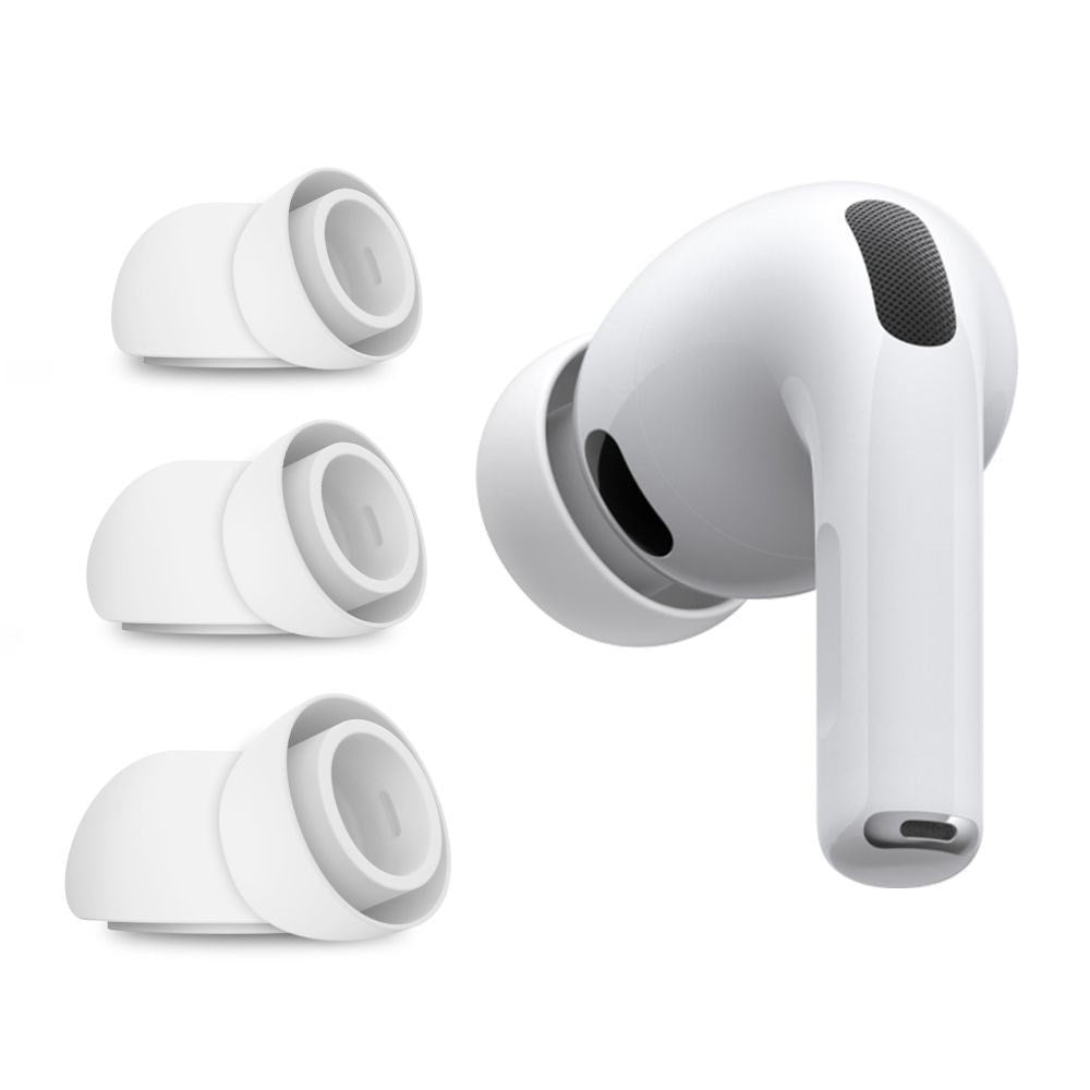 Apple AirPods Pro (3. Gen.) Tech-Protect Silikone Ørepropper - S, M, L - 3 stk - Hvid