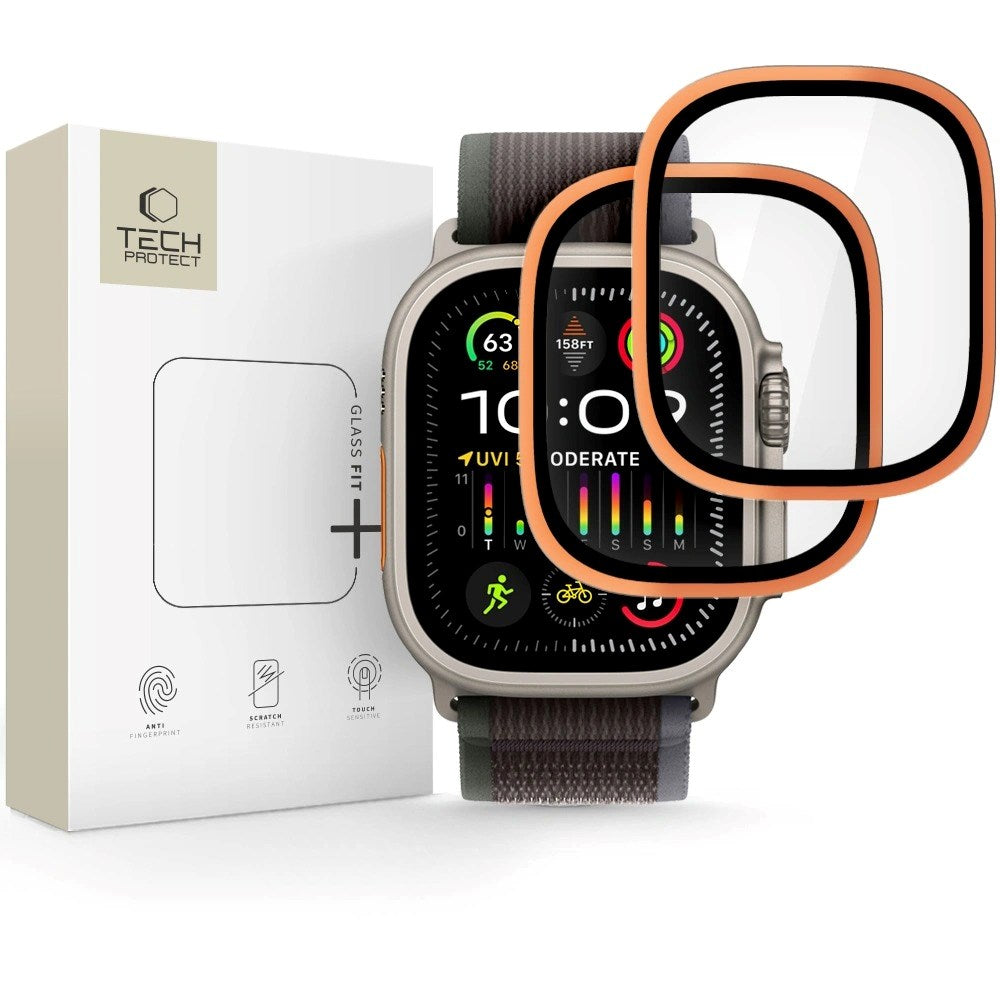 Apple Watch Ultra 3 / 2 / 1 (49mm) Tech-Protect Beskyttelsesglas - 2 stk. - Cosmic Orange