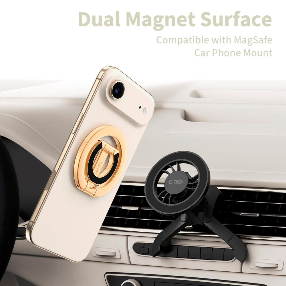 Tech-Protect Lamano Magnetisk Ring Holder til Mobil - MagSafe Kompatibel - Guld