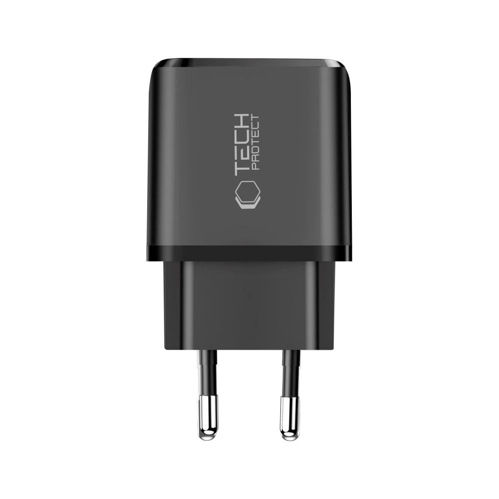 Tech-Protect 45W Vægoplader m. 1 x USB-C & 1 x USB-A - Sort