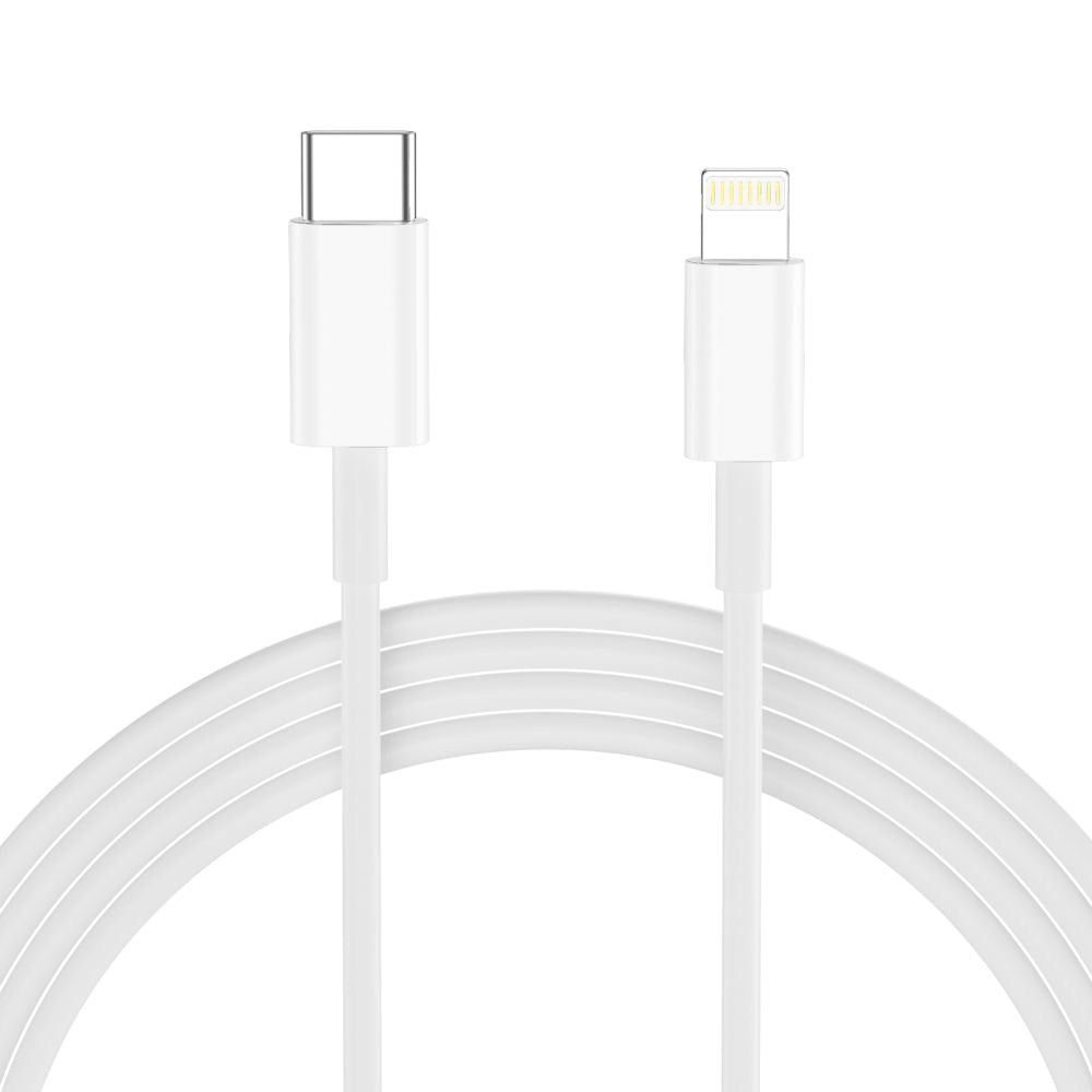 Tech-Protect 45W Vægoplader m. Lightning Kabel - 1 x USB-C & 1 x USB-A - Hvid
