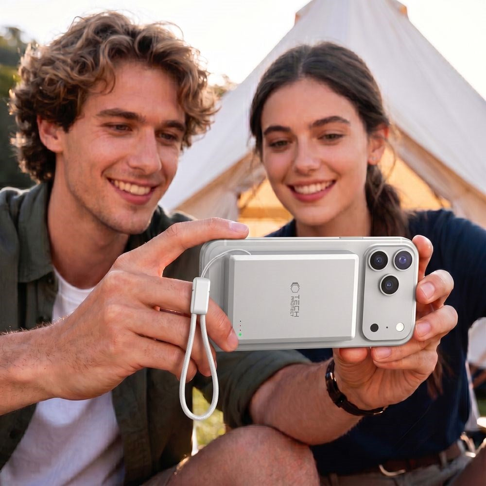 Tech-Protect PB40 LifeMag 25W PowerBank 10.000mAh - MagSafe / Qi2 Kompatibel - Hvid