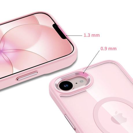 iPhone 17e / 16e Tech-Protect MagMat Cover - MagSafe Kompatibel - Gennemsigtig / Lyserød