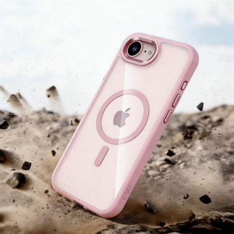 iPhone 17e / 16e Tech-Protect MagMat Cover - MagSafe Kompatibel - Gennemsigtig / Lyserød