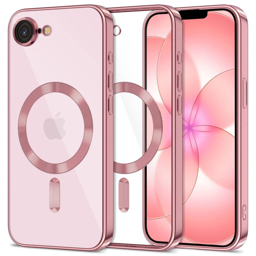 iPhone 17e / 16e Tech-Protect MagFlex Cover - MagSafe Kompatibel - Gennemsigtig / Rose Gold