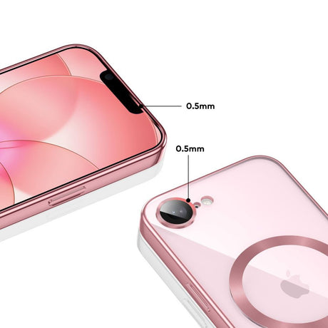 iPhone 17e / 16e Tech-Protect MagFlex Cover - MagSafe Kompatibel - Gennemsigtig / Rose Gold
