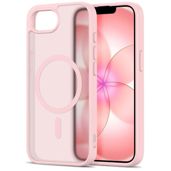 iPhone 17e / 16e Tech-Protect BasicMag Hybrid Cover - MagSafe Kompatibel - Mat Lyserød