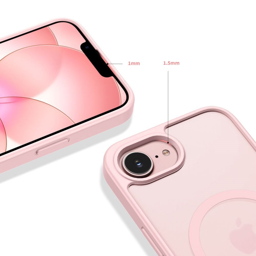 iPhone 17e / 16e Tech-Protect BasicMag Hybrid Cover - MagSafe Kompatibel - Mat Lyserød
