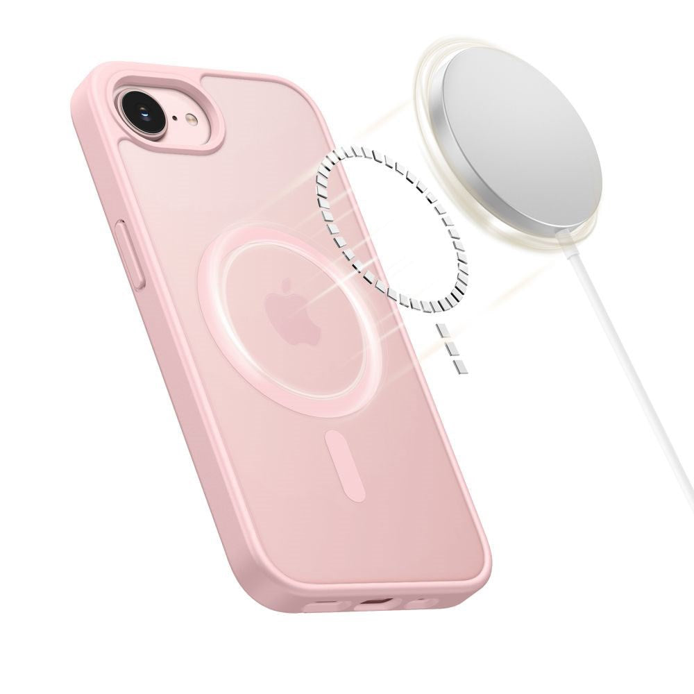 iPhone 17e / 16e Tech-Protect BasicMag Hybrid Cover - MagSafe Kompatibel - Mat Lyserød