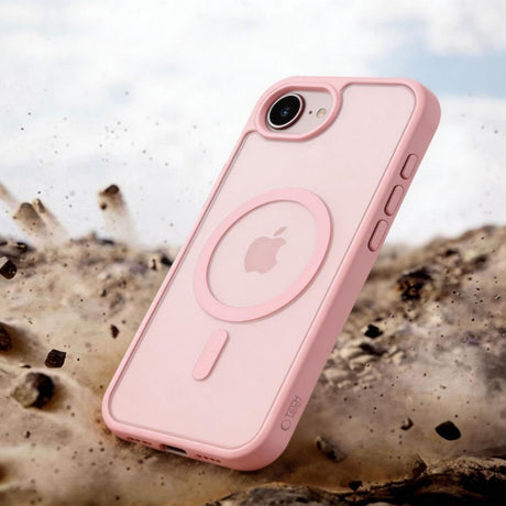 iPhone 17e / 16e Tech-Protect BasicMag Hybrid Cover - MagSafe Kompatibel - Mat Lyserød