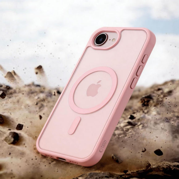 iPhone 17e / 16e Tech-Protect BasicMag Hybrid Cover - MagSafe Kompatibel - Mat Lyserød