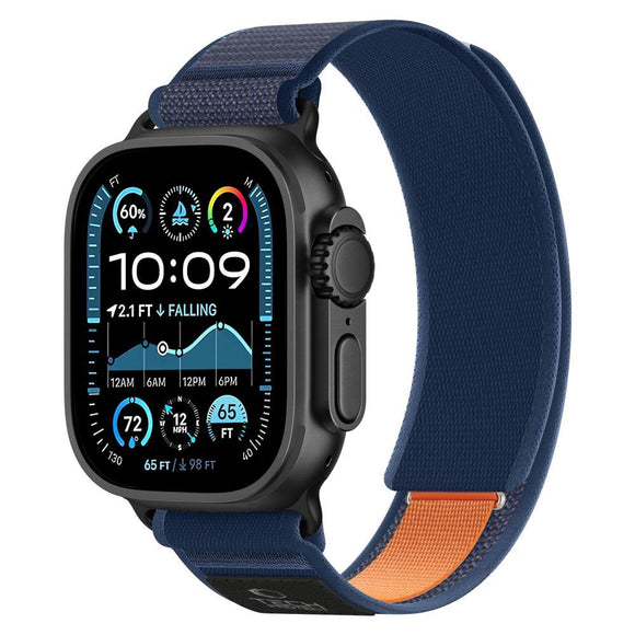 Apple Watch (44/SE/45/46/49mm) Tech-Protect Nylon Elite Rem - Blå / Orange