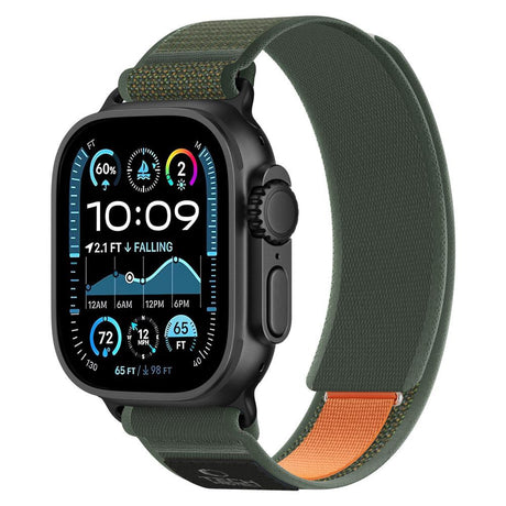 Apple Watch (44/SE/45/46/49mm) Tech-Protect Nylon Elite Rem - Grøn / Orange
