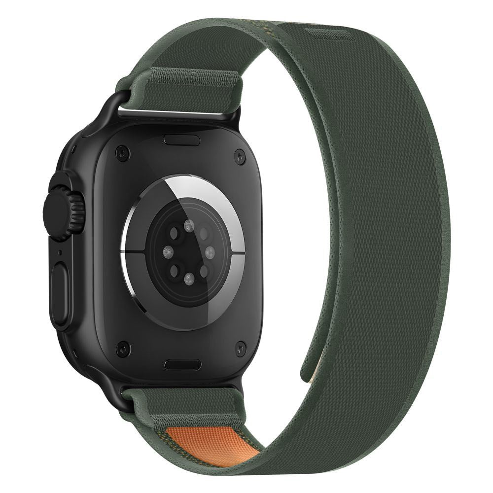 Apple Watch (44/SE/45/46/49mm) Tech-Protect Nylon Elite Rem - Grøn / Orange