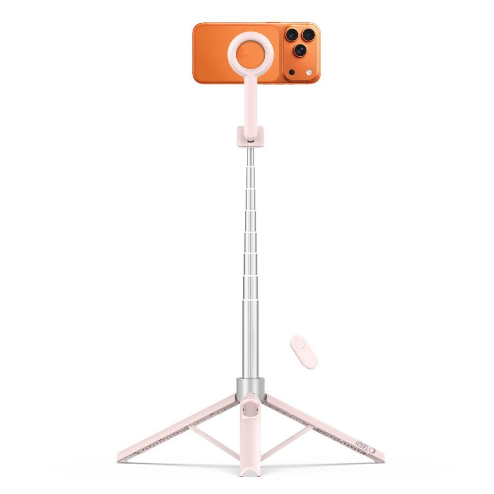 Tech-Protect L10S Bluetooth Tripod Selfie Stick - MagSafe Kompatibel - Lyserød / Sølv