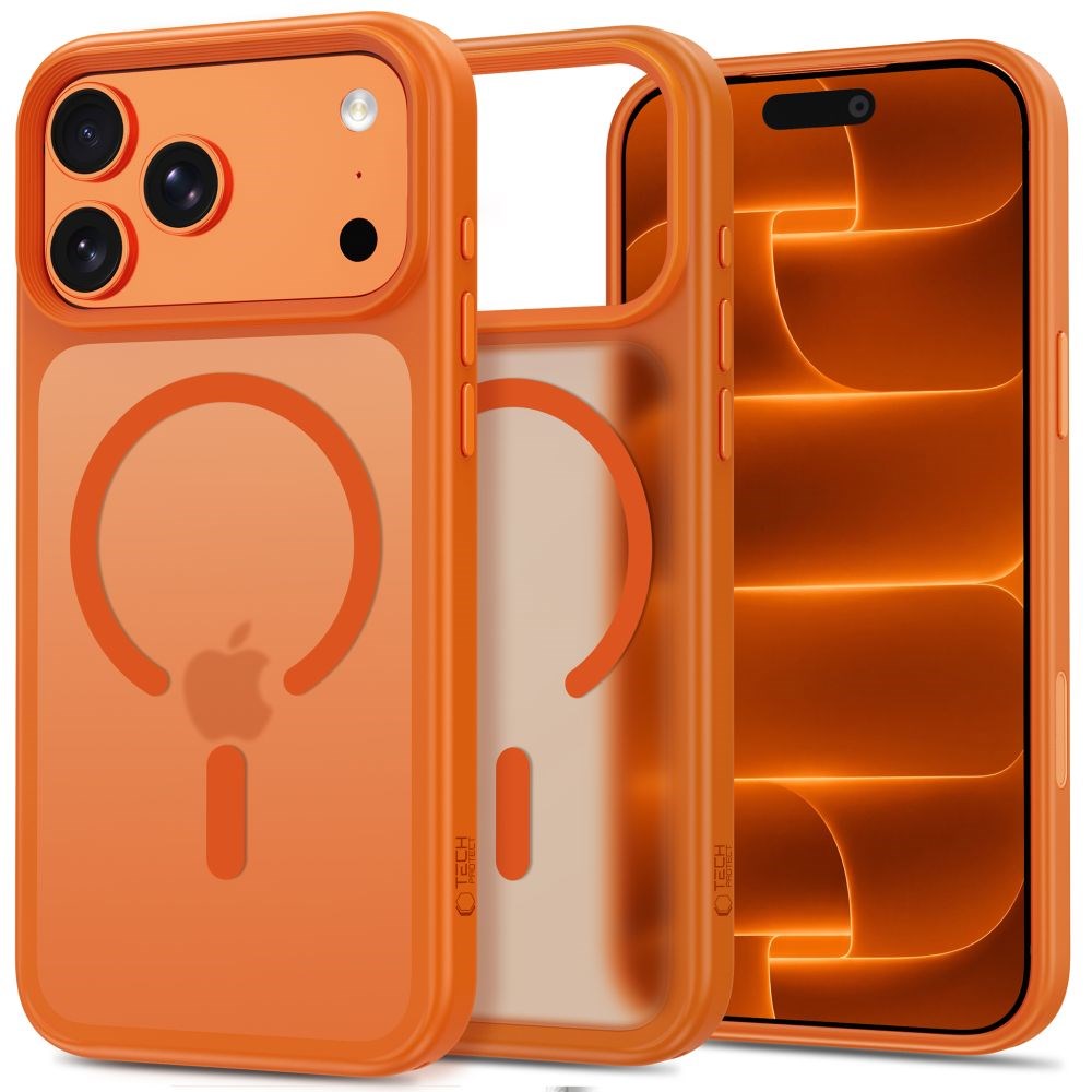iPhone 18 Pro / 17 Pro Tech-Protect MagMat Cover - MagSafe Kompatibel - Mat Orange
