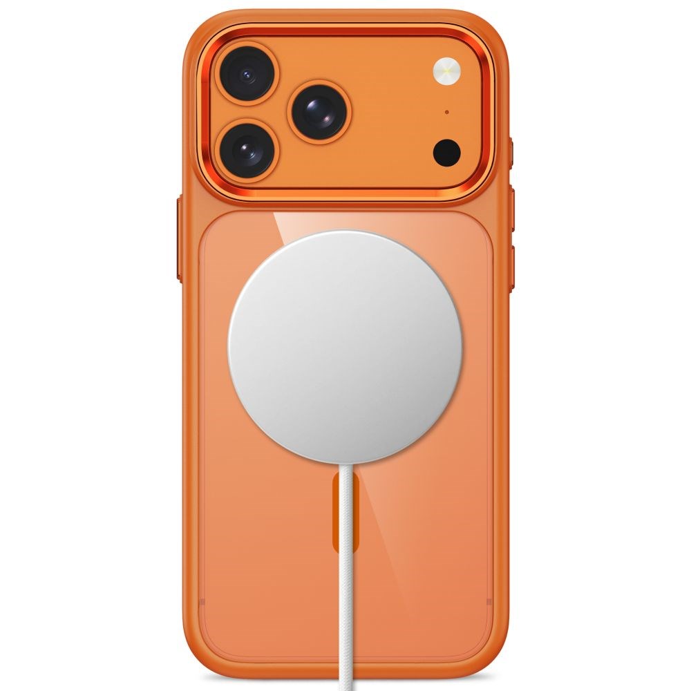 iPhone 18 Pro Max / 17 Pro Max Tech-Protect MagMat Cover - MagSafe Kompatibel - Gennemsigtig / Orange