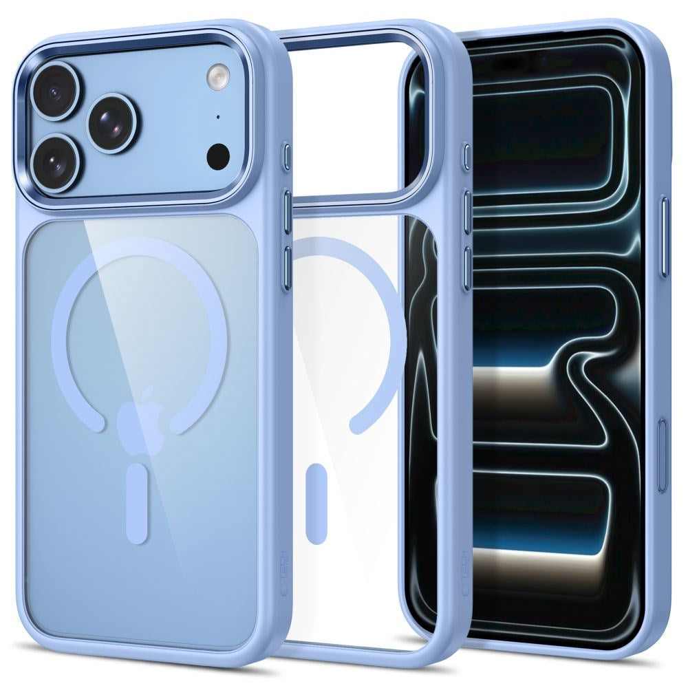 iPhone 18 Pro / 17 Pro Tech-Protect MagMat Cover - MagSafe Kompatibel - Gennemsigtig / Lyseblå