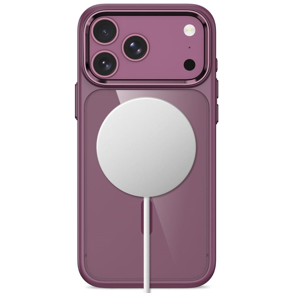 iPhone 18 Pro / 17 Pro Tech-Protect MagMat Cover - MagSafe Kompatibel - Gennemsigtig / Rød
