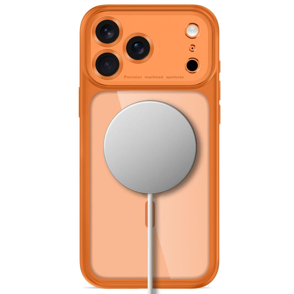 iPhone 18 Pro / 17 Pro Tech-Protect MagPeak Cover - MagSafe Kompatibel - Orange / Gennemsigtig