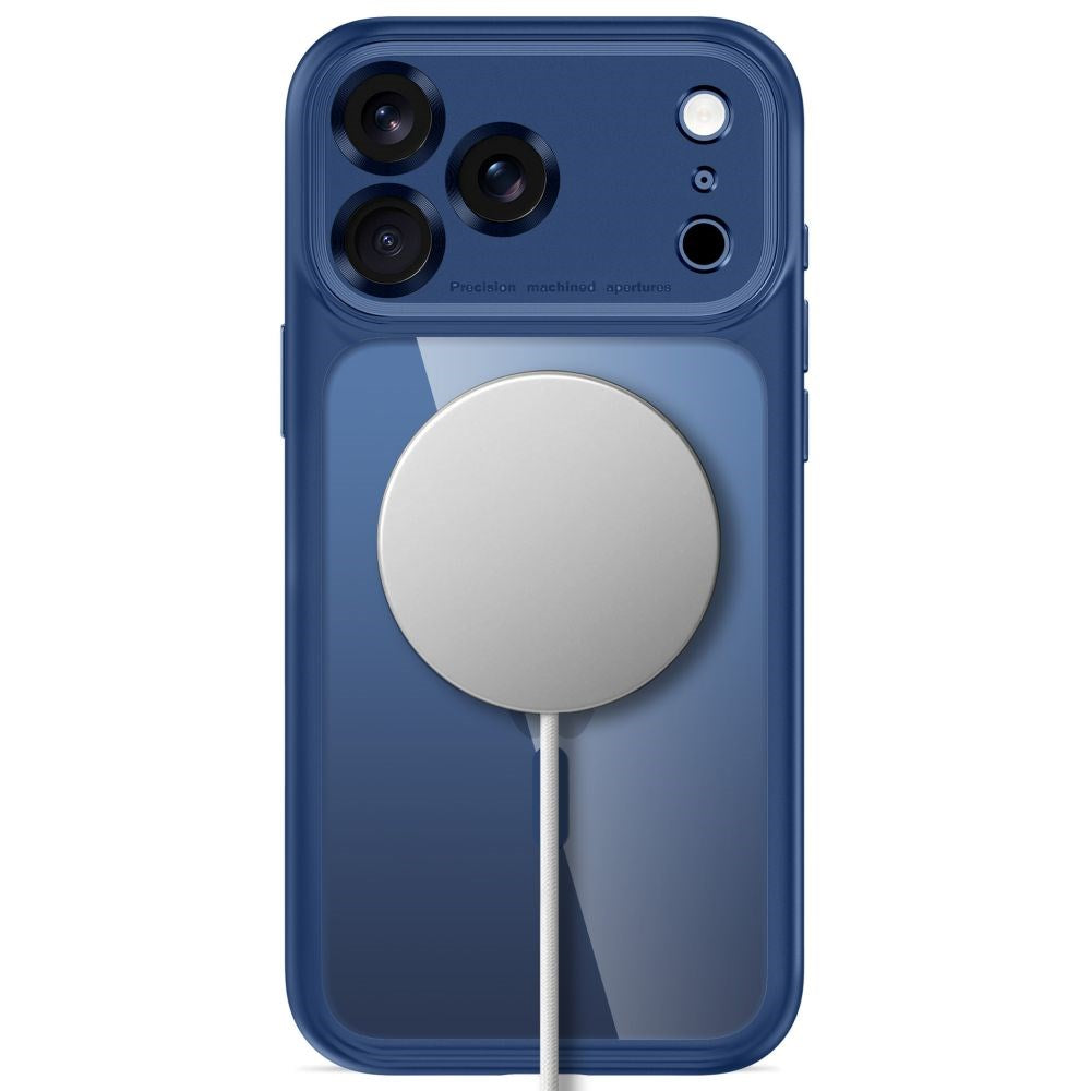 iPhone 18 Pro / 17 Pro Tech-Protect MagPeak Cover - MagSafe Kompatibel - Mørkeblå / Gennemsigtig