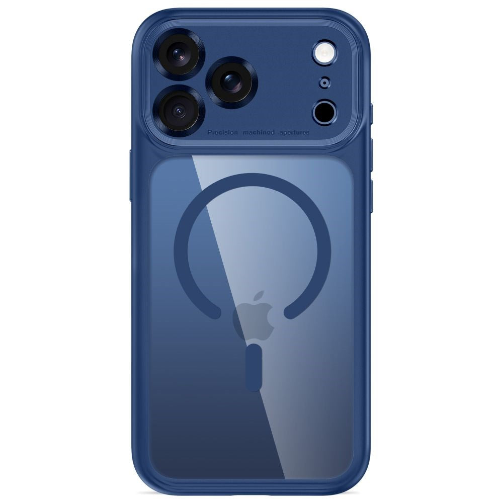 iPhone 18 Pro / 17 Pro Tech-Protect MagPeak Cover - MagSafe Kompatibel - Mørkeblå / Gennemsigtig
