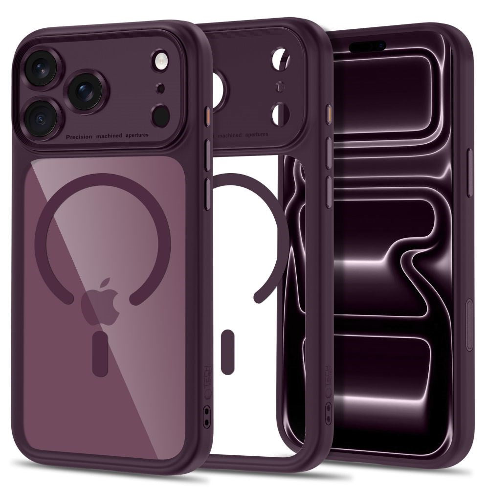 iPhone 18 Pro / 17 Pro Tech-Protect MagPeak Cover - MagSafe Kompatibel - Rød / Gennemsigtig