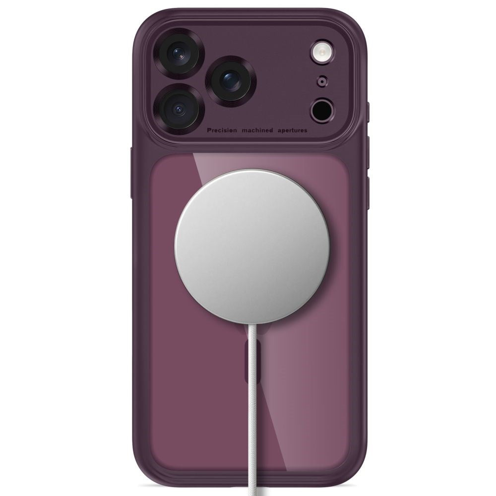 iPhone 18 Pro / 17 Pro Tech-Protect MagPeak Cover - MagSafe Kompatibel - Rød / Gennemsigtig