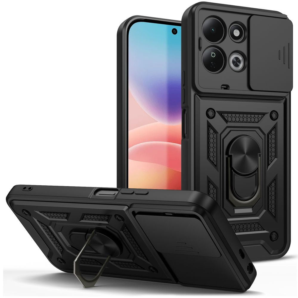 Xiaomi Redmi 17 (5G) / (4G) Tech-Protect Camshield Pro Cover m. Cam Slider & Ståfunktion - Sort