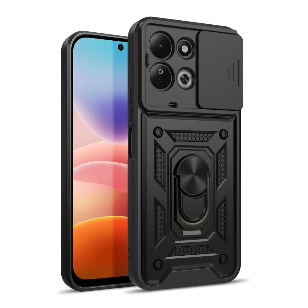 Xiaomi Redmi 17 (5G) / (4G) Tech-Protect Camshield Pro Cover m. Cam Slider & Ståfunktion - Sort