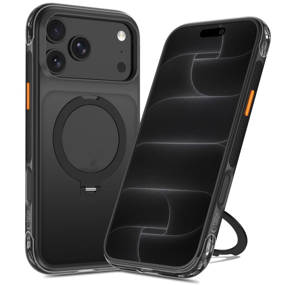 iPhone 18 Pro / 17 Pro Tech-Protect MagAir Stand Cover m. Kickstand - MagSafe Kompatibel - Mat Sort