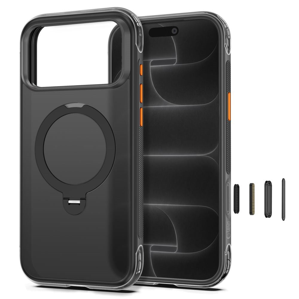iPhone 18 Pro Max / 17 Pro Max Tech-Protect MagAir Stand Cover m. Kickstand - MagSafe Kompatibel - Mat Sort