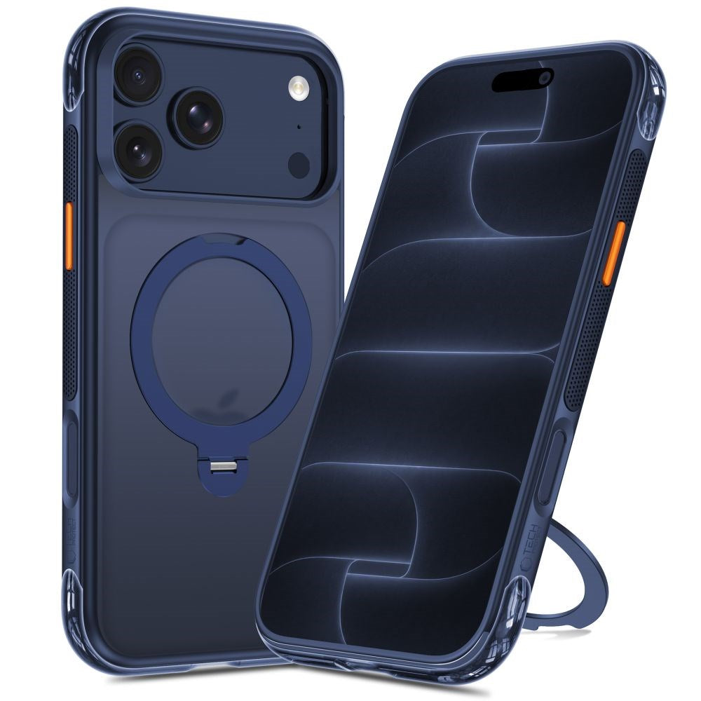 iPhone 18 Pro / 17 Pro Tech-Protect MagAir Stand Cover m. Kickstand - MagSafe Kompatibel - Mat Blå